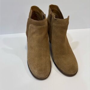 Lucky Brand Women's Size 9 M Yabba Brown Oiled Suede Wedge Ankle Booties